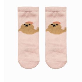 جوراب نوزادی ساق بلند طرح‌دار صورتی