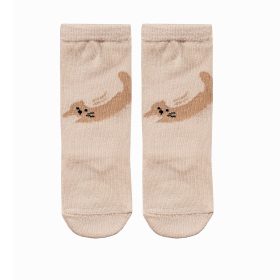 جوراب بلند نوزادی طرح گربه نسکافه‌ای
