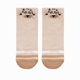 جوراب نوزادی ساق بلند طرح خرس نسکافه‌ای مدل 2