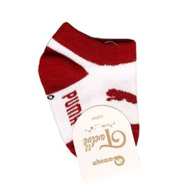 جوراب کش ساده نوزادی طرح پوما قرمز